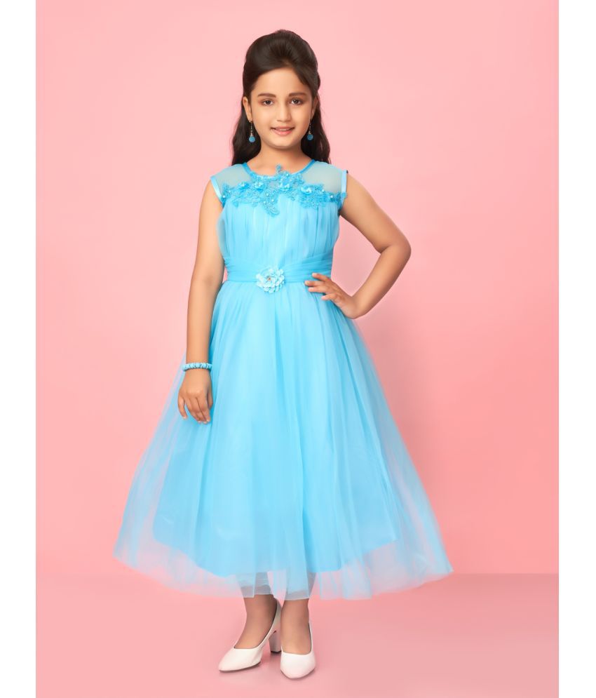     			Aarika Turquoise Net Girls Gown ( Pack of 1 )
