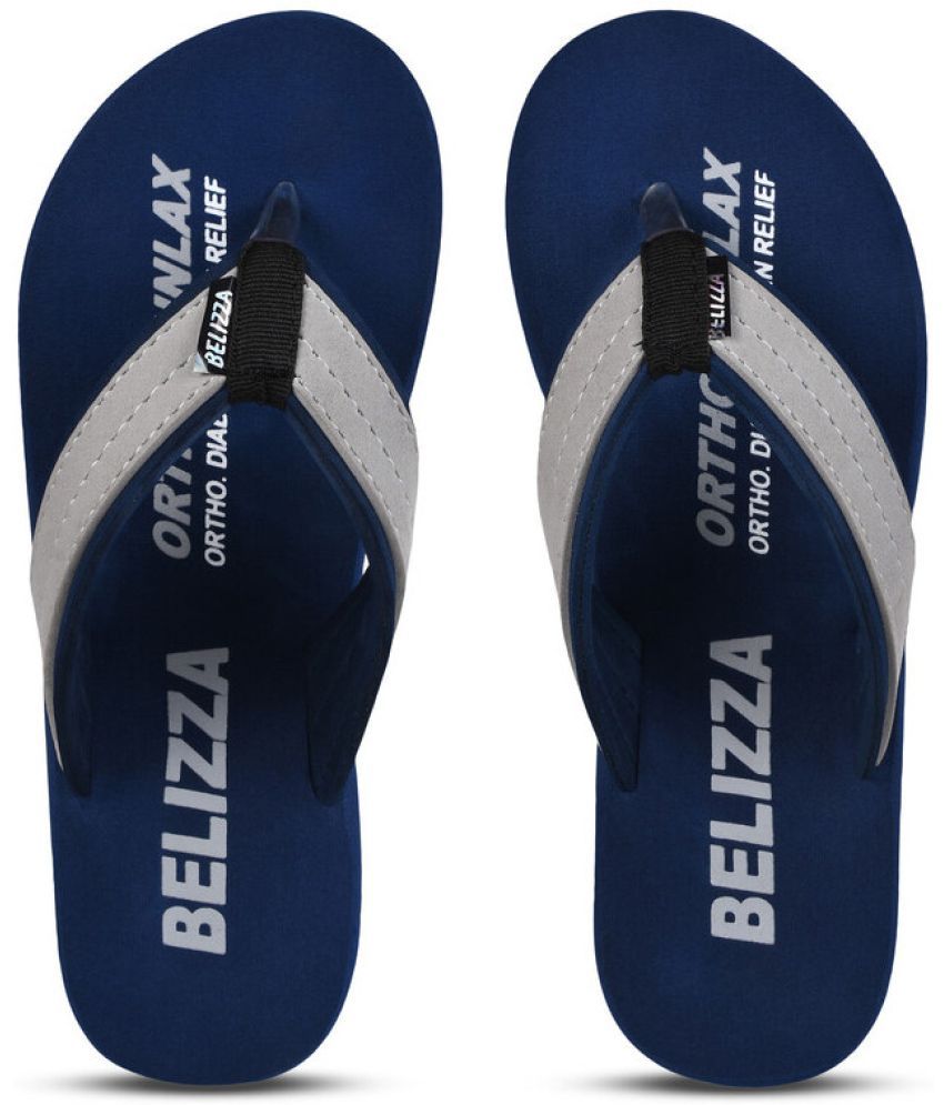     			BELIZZA Navy Men's Thong Flip Flop