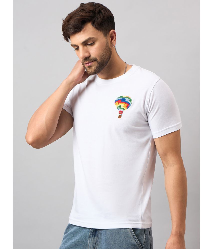     			Club York Cotton Blend Regular Fit Printed Half Sleeves Men's T-Shirt - White ( Pack of 1 )