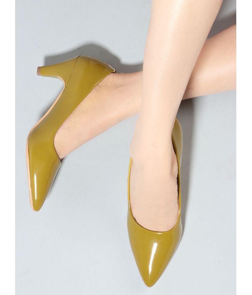     			Denill Yellow Women's Pumps Heels