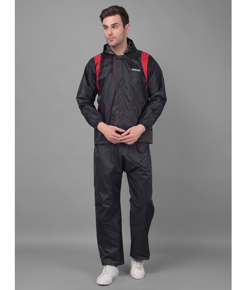     			Dollar Black Nylon Men's Rain Suit ( Pack of 1 )