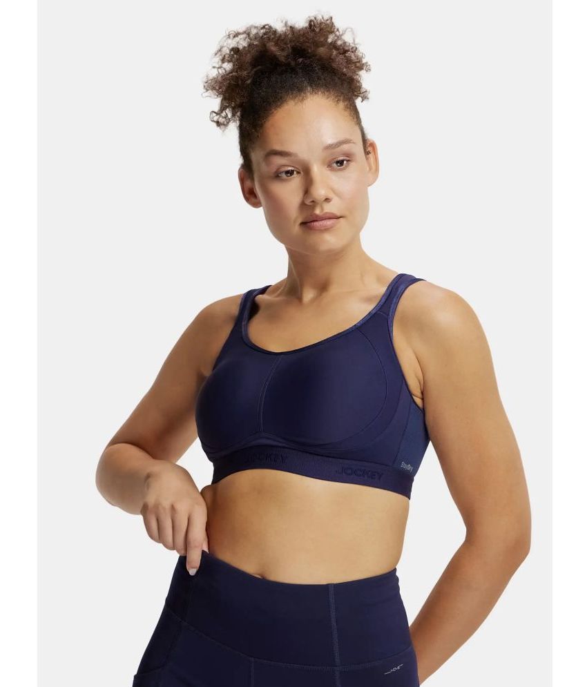     			Jockey MI11 Wirefree Non Padded Microfiber Elastane Full Coverage Sports Bra - Peacoat