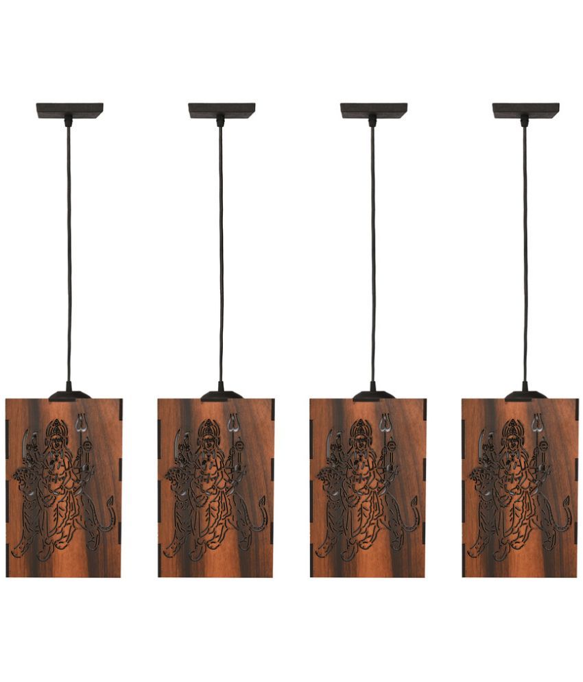     			Somil Wood Hanging Light Pendant Black - Pack of 4