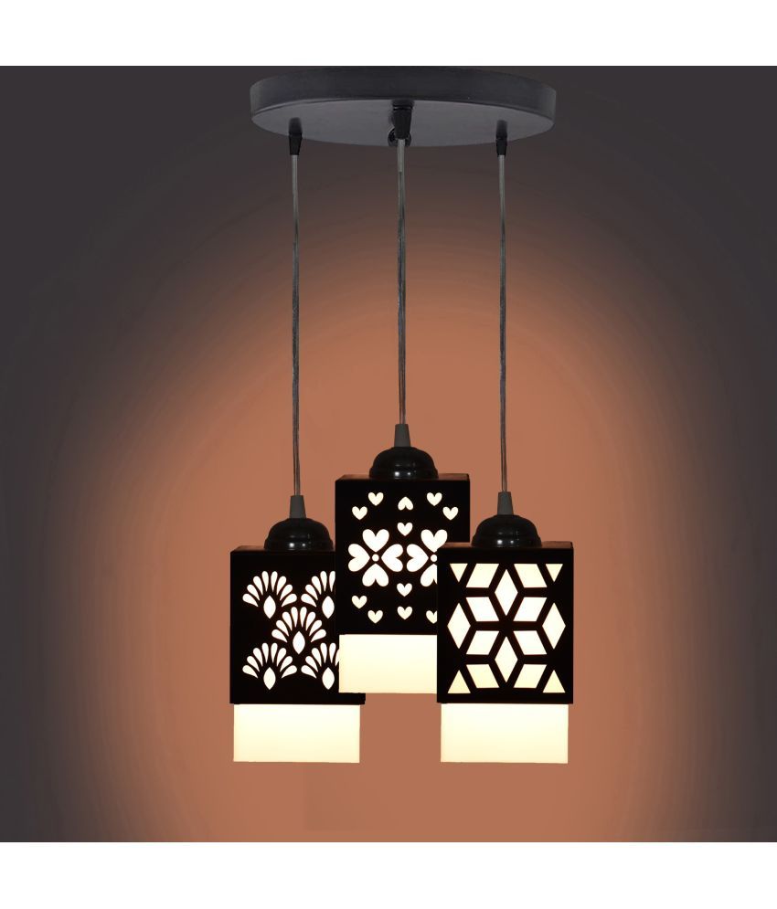     			Somil Wood Hanging Light Pendant Black - Pack of 1