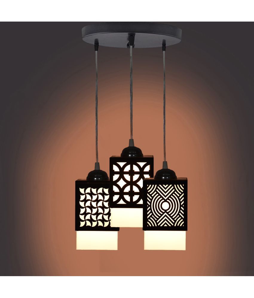     			Somil Wood Hanging Light Pendant Black - Pack of 1