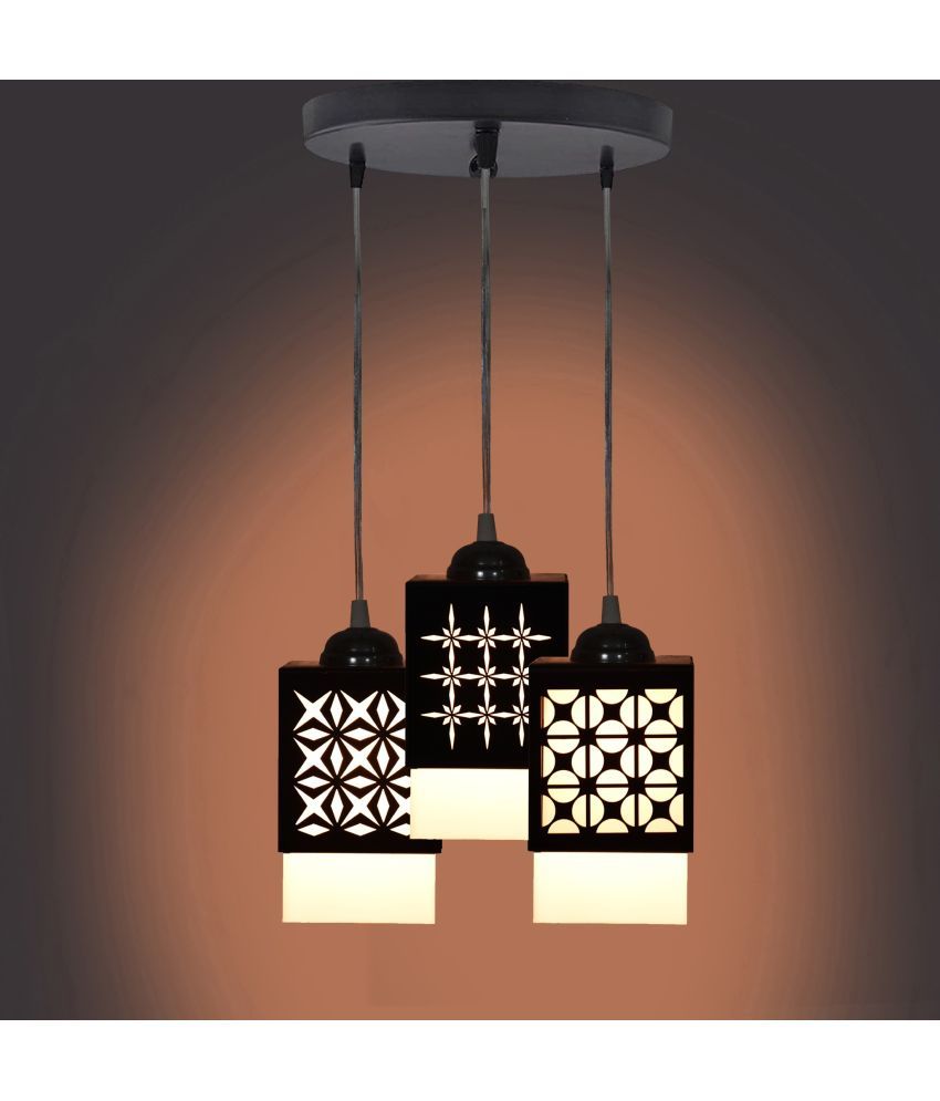     			Somil Wood Hanging Light Pendant Black - Pack of 1