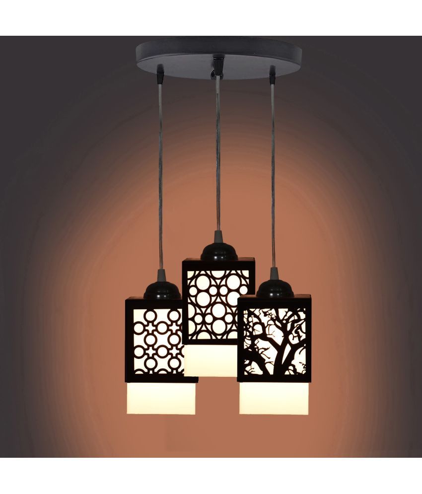     			Somil Wood Hanging Light Pendant Black - Pack of 1