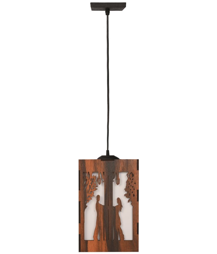     			Somil Wood Hanging Light Pendant Black - Pack of 1