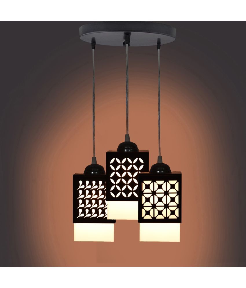     			Somil Wood Hanging Light Pendant Black - Pack of 1