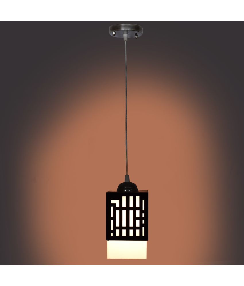     			Somil Wood Hanging Light Pendant Black - Pack of 1