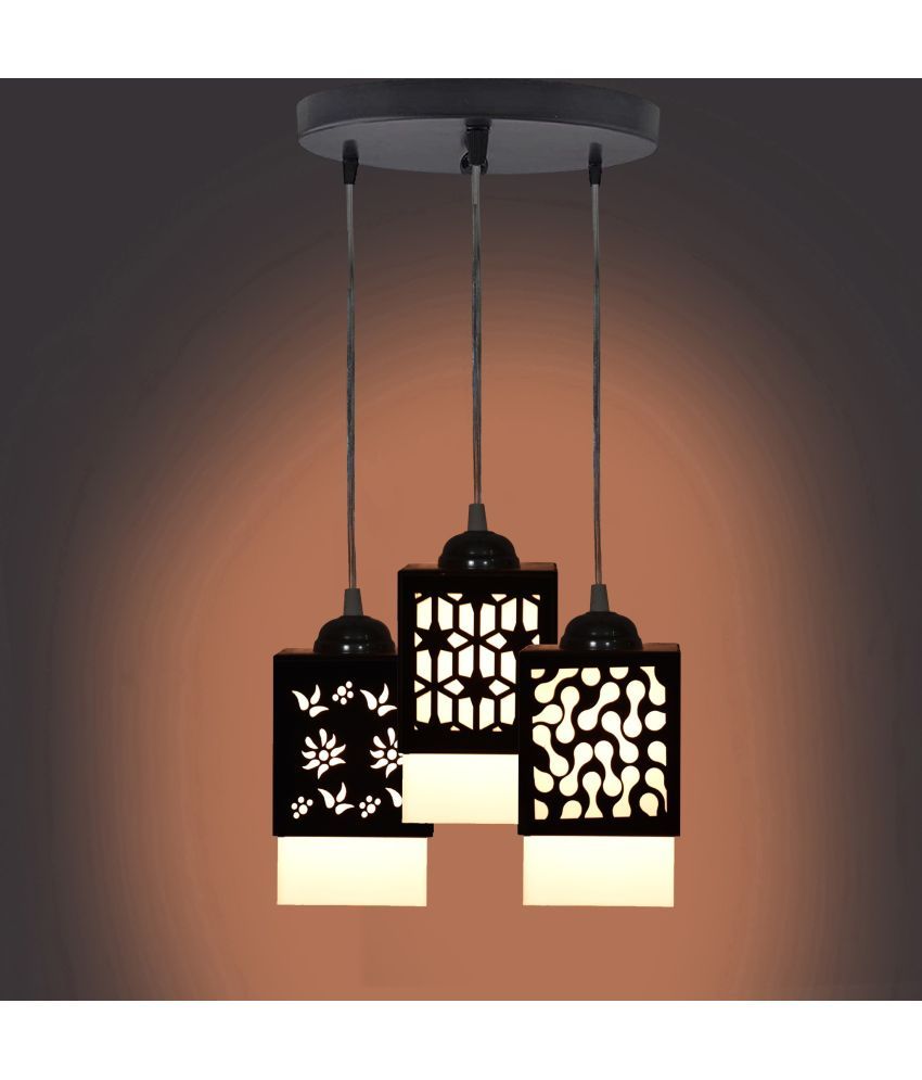     			Somil Wood Hanging Light Pendant Black - Pack of 1