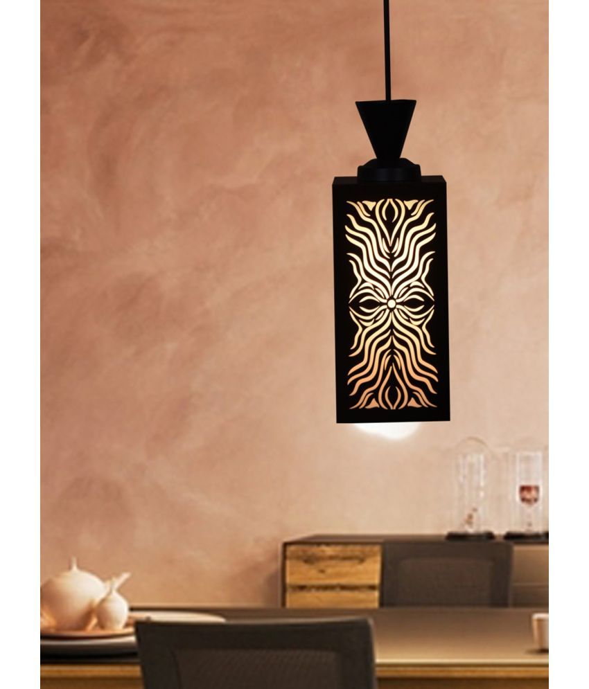     			Somil Wood Hanging Light Pendant Black - Pack of 1