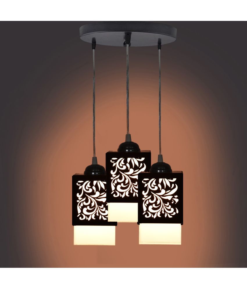     			Somil Wood Hanging Light Pendant Black - Pack of 1