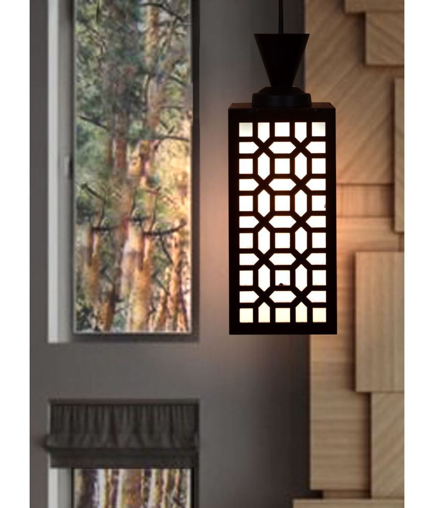     			Somil Wood Hanging Light Pendant Black - Pack of 1