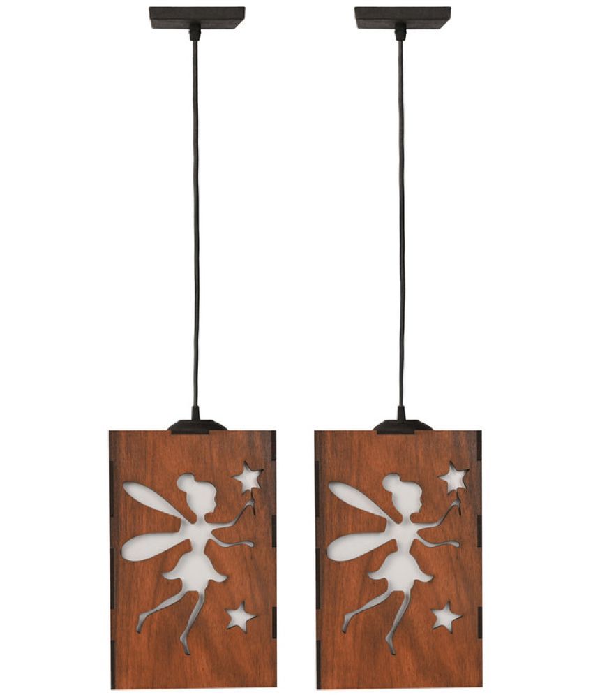     			Somil Wood Hanging Light Pendant Black - Pack of 2