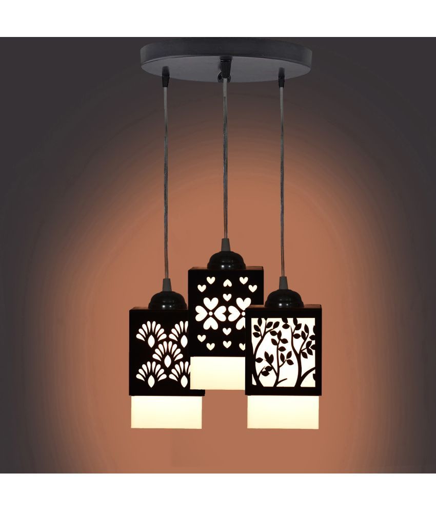     			Somil Wood Hanging Light Pendant Black - Pack of 1