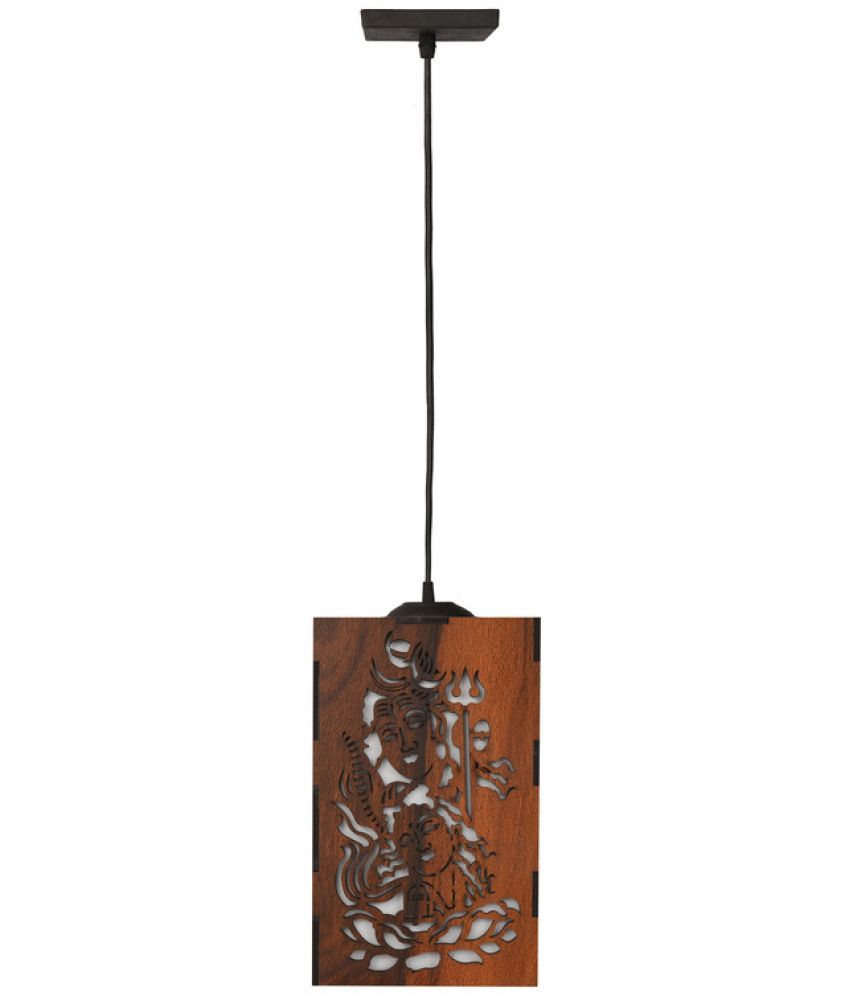     			Somil Wood Hanging Light Pendant Black - Pack of 1