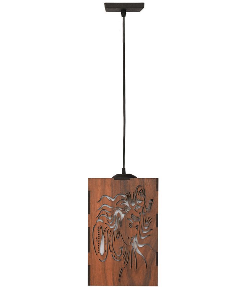     			Somil Wood Hanging Light Pendant Black - Pack of 1