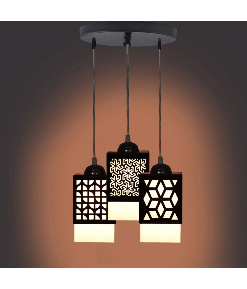     			Somil Wood Hanging Light Pendant Black - Pack of 1