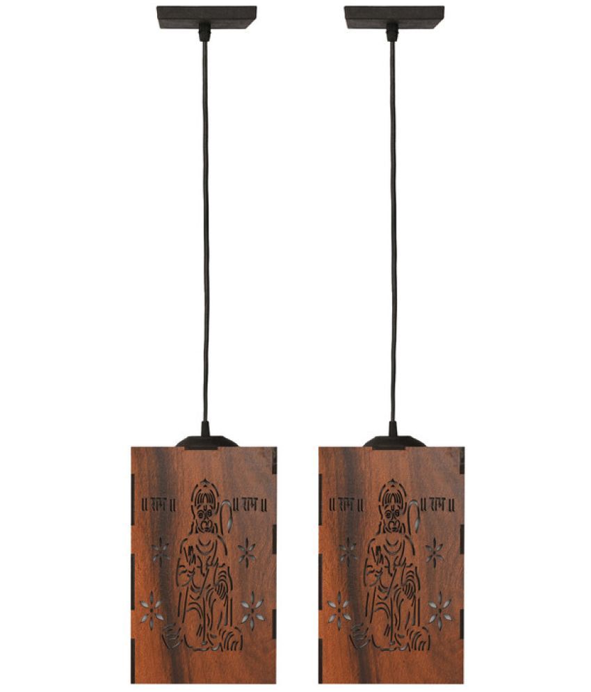     			Somil Wood Hanging Light Pendant Black - Pack of 2