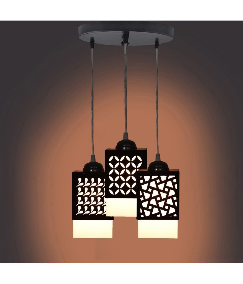     			Somil Wood Hanging Light Pendant Black - Pack of 1