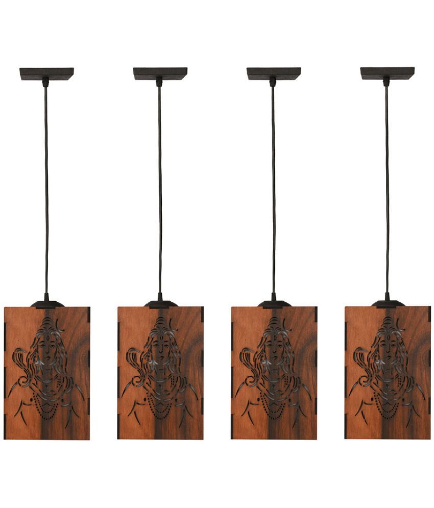     			Somil Wood Hanging Light Pendant Black - Pack of 4