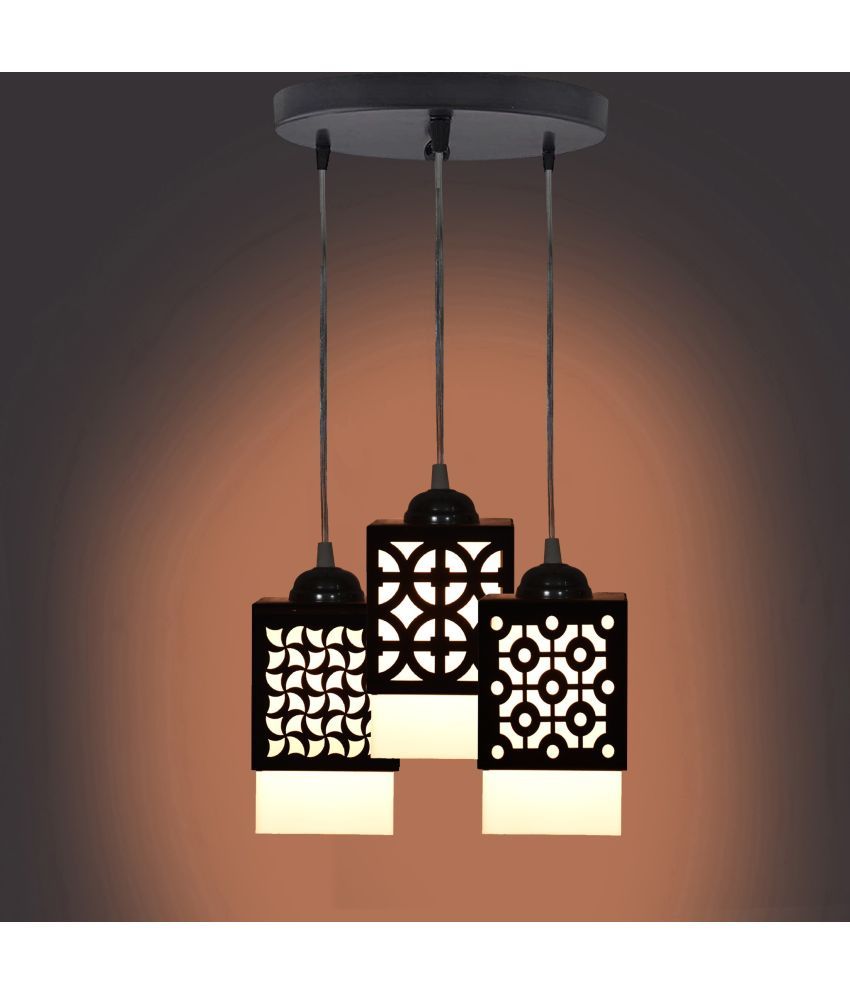     			Somil Wood Hanging Light Pendant Black - Pack of 1