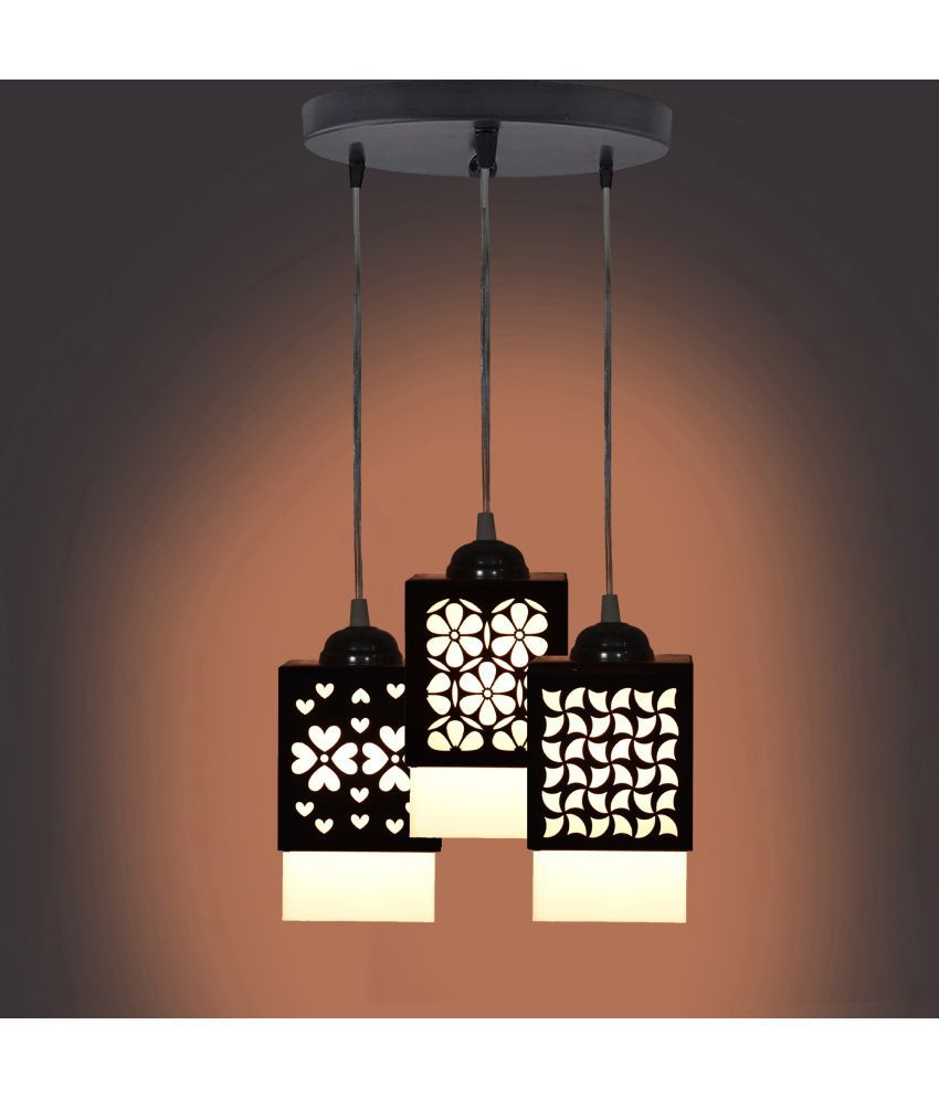     			Somil Wood Hanging Light Pendant Black - Pack of 1