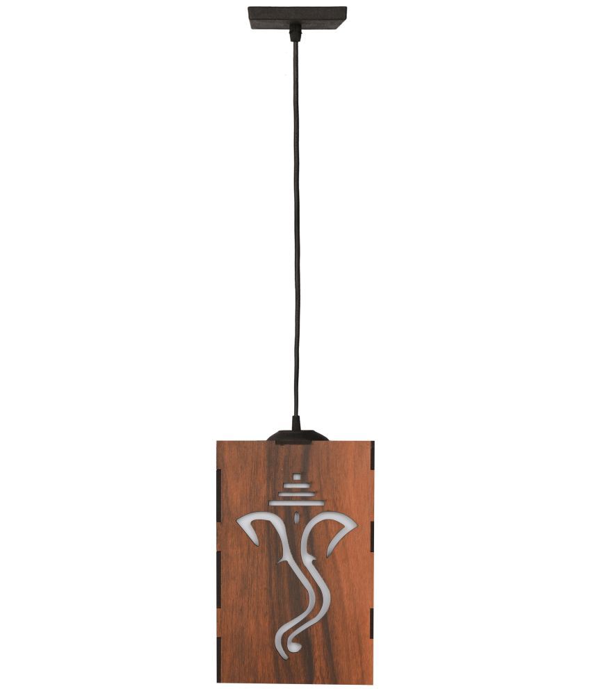     			Somil Wood Hanging Light Pendant Black - Pack of 1