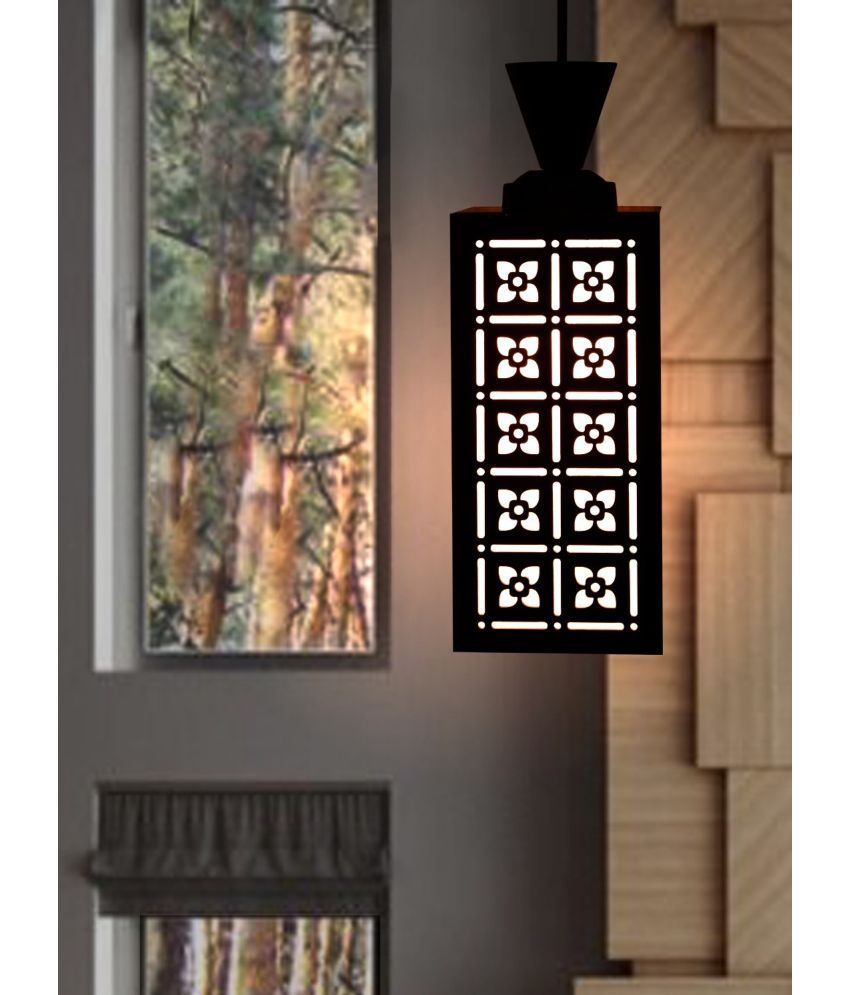     			Somil Wood Hanging Light Pendant Black - Pack of 1