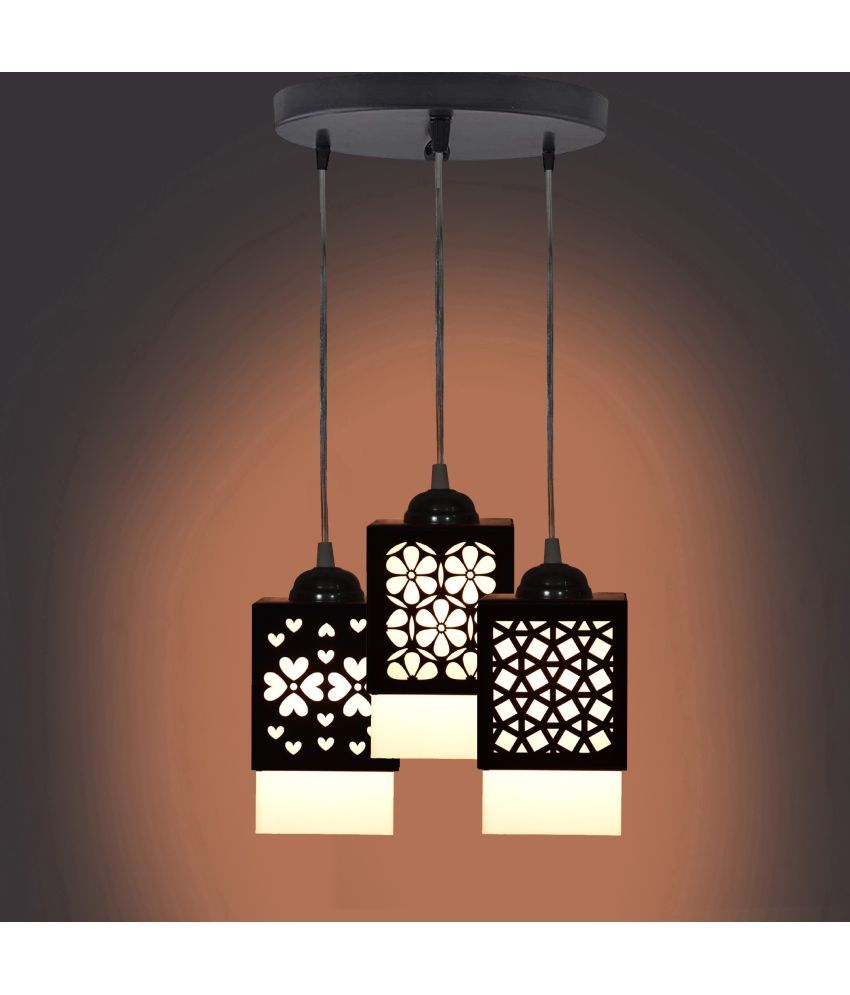     			Somil Wood Hanging Light Pendant Black - Pack of 1