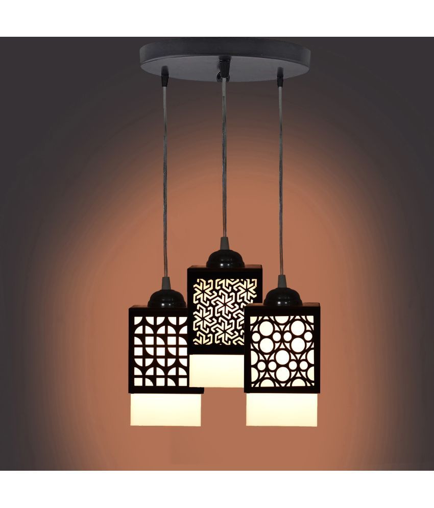     			Somil Wood Hanging Light Pendant Black - Pack of 1