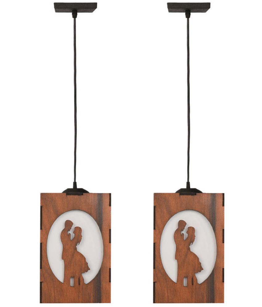     			Somil Wood Hanging Light Pendant Black - Pack of 2