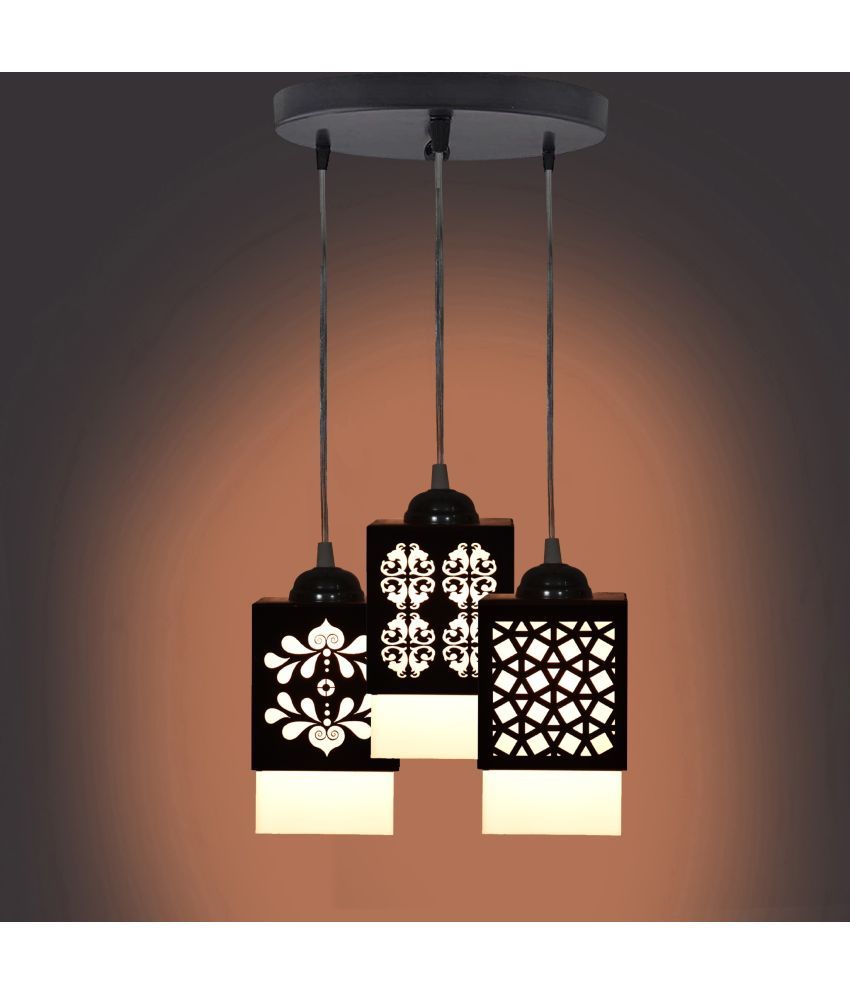     			Somil Wood Hanging Light Pendant Black - Pack of 1