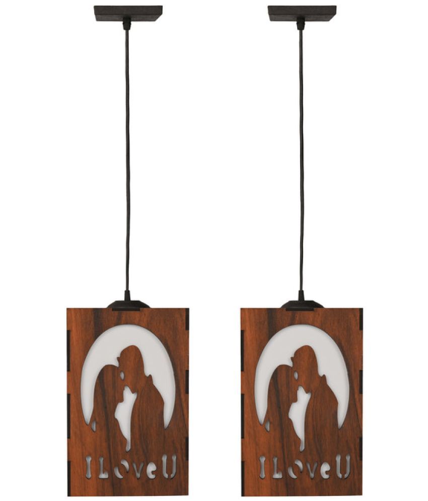     			Somil Wood Hanging Light Pendant Black - Pack of 2