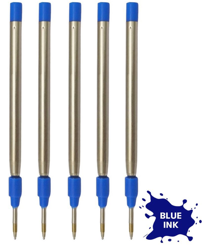     			UJJi Blue Ink Long Metal Jotter for All Brand Pen Refill (Pack of 5, Blue Ink)
