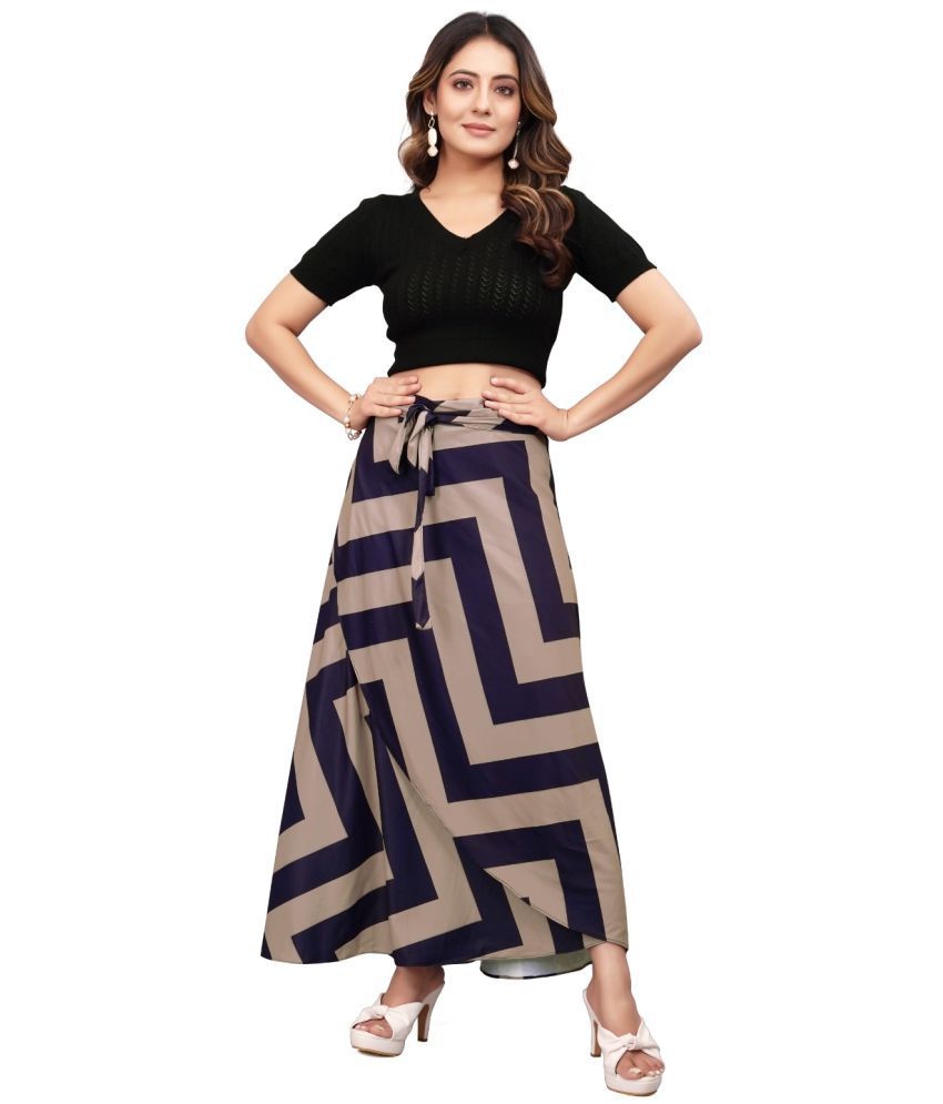     			Vividvibe Brown Nylon Women's Wrap Skirt ( Pack of 1 )
