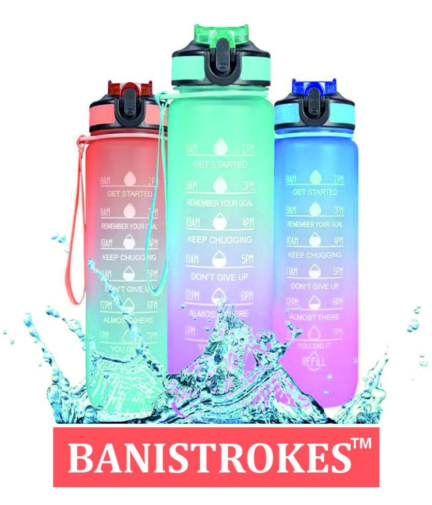     			BANISTROKES Motivational Water Bottle Multicolour Water Bottle 1000 mL ( )