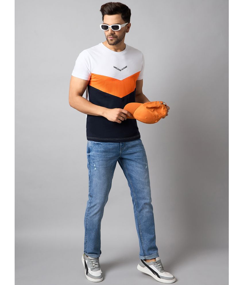     			Club York Cotton Blend Regular Fit Colorblock Half Sleeves Men's T-Shirt - White ( Pack of 1 )