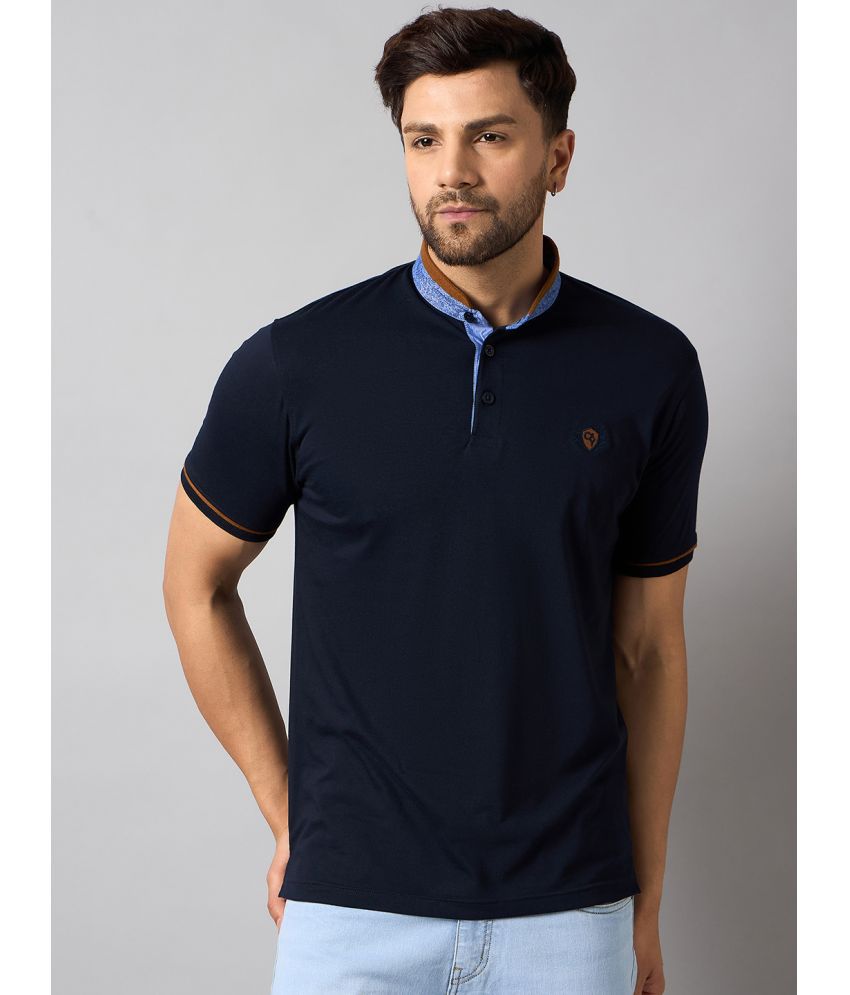    			Club York Cotton Blend Regular Fit Solid Half Sleeves Men's T-Shirt - Navy ( Pack of 1 )