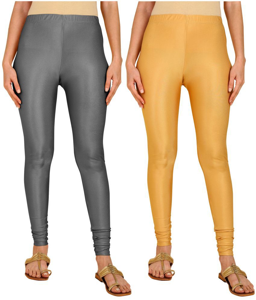     			Colorscube - Gold,Grey Lycra Women's Leggings ( Pack of 2 )