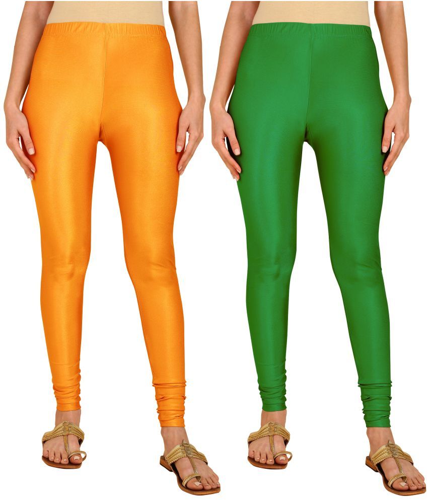     			Colorscube - Green,Mustard Lycra Women's Churidar ( Pack of 2 )