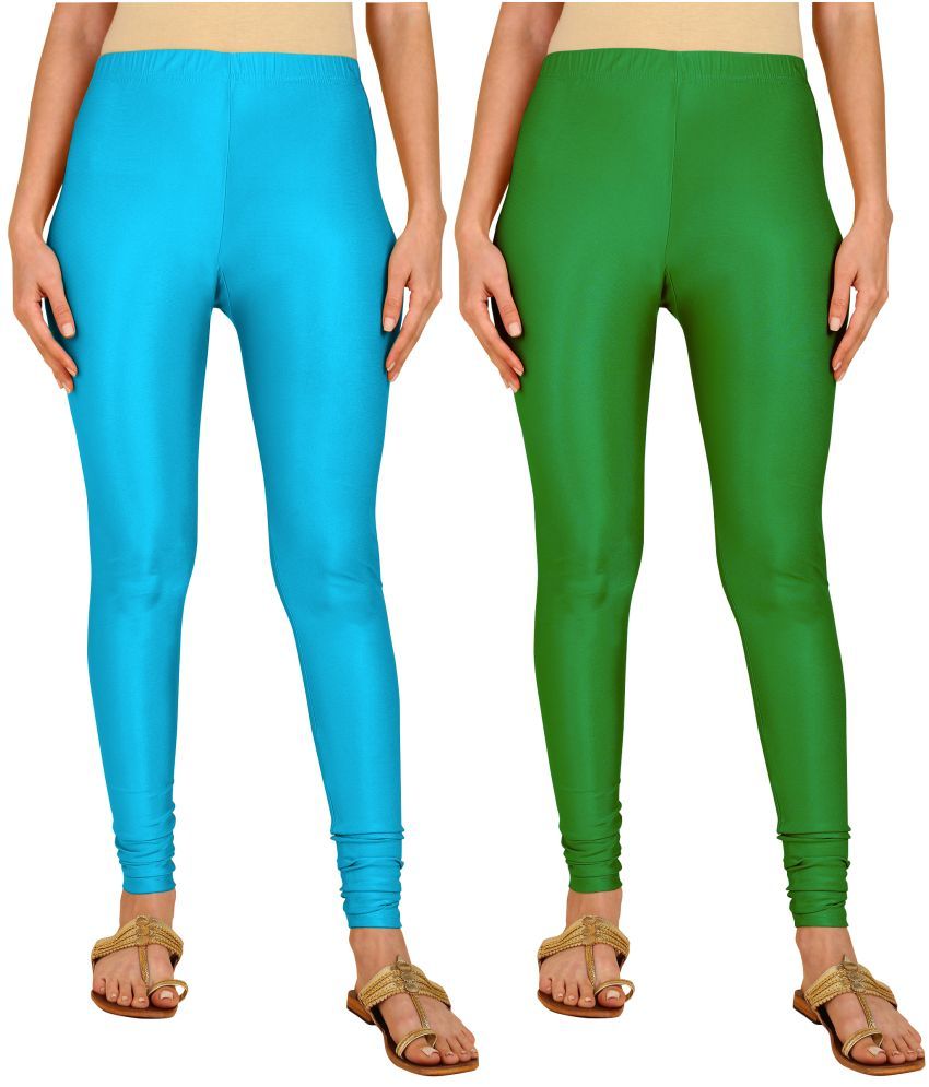     			Colorscube - Mint Green,Blue Lycra Women's Leggings ( Pack of 2 )