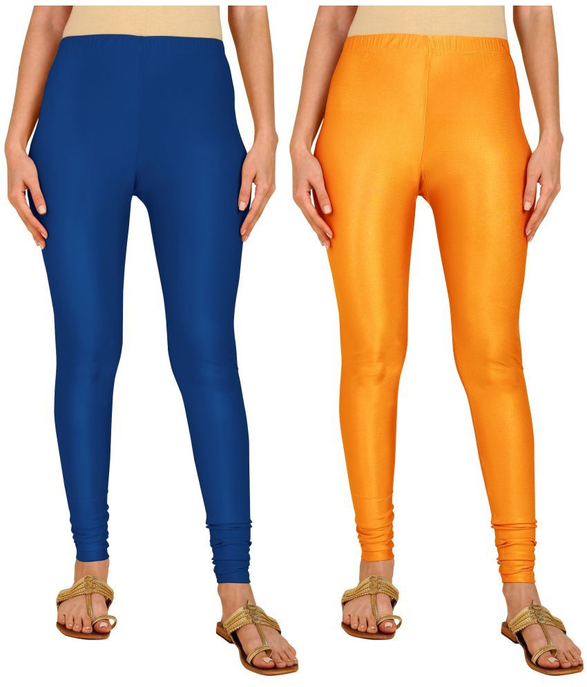     			Colorscube - Mustard,Navy Blue Lycra Women's Churidar ( Pack of 2 )