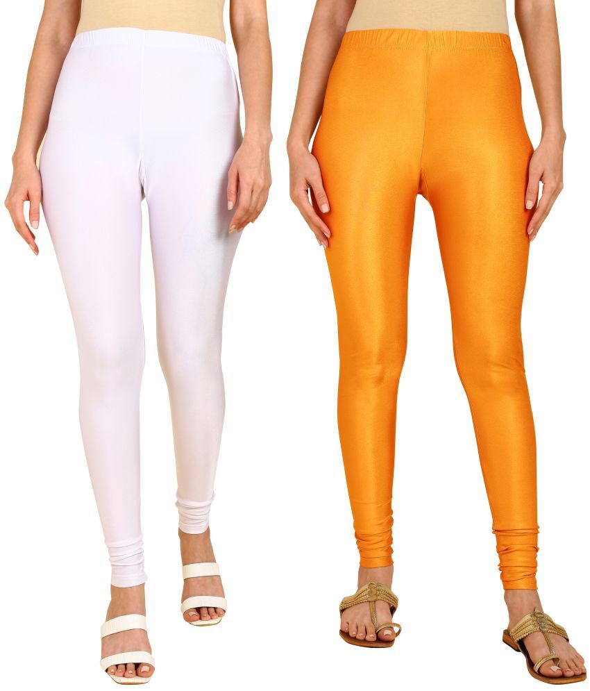     			Colorscube - Mustard,White Lycra Women's Churidar ( Pack of 2 )