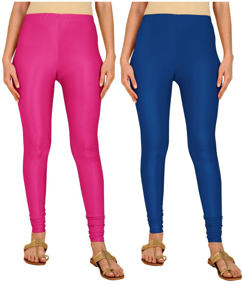     			Colorscube - Navy Blue,Pink Lycra Women's Churidar ( Pack of 2 )