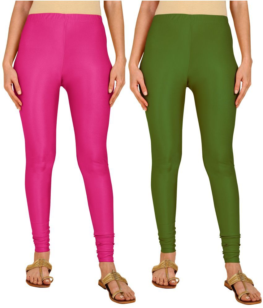     			Colorscube - Olive,Pink Lycra Women's Churidar ( Pack of 2 )