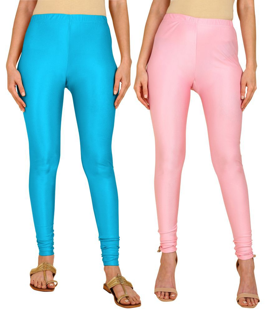     			Colorscube - Pink,Blue Lycra Women's Leggings ( Pack of 2 )