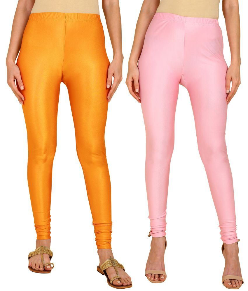     			Colorscube - Pink,Mustard Lycra Women's Leggings ( Pack of 2 )