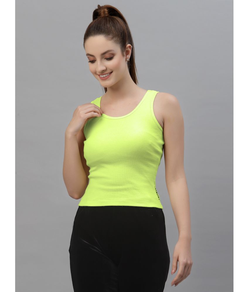     			Friskers Fluorescent Green Cotton Women's Camisole Top ( Pack of 1 )